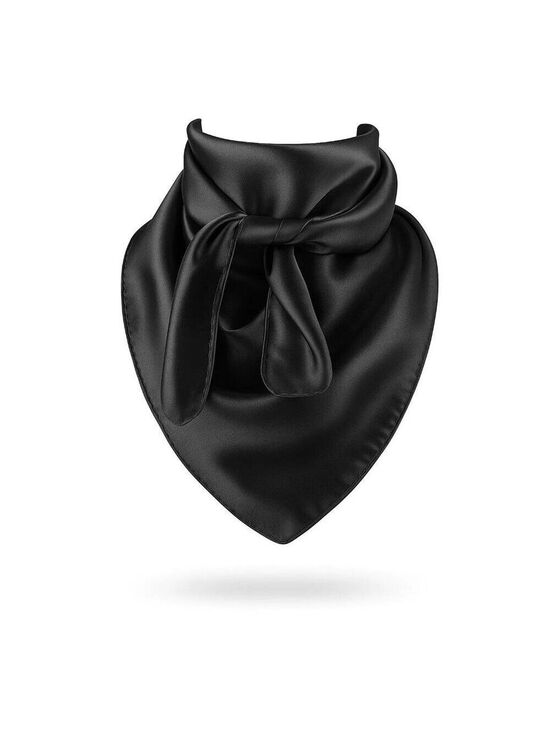 Boutique Accessories - Black Wild Rag Scarf 35x35 Satin Western Cowgirl Cowboy Bandana
